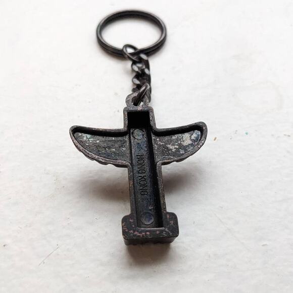 Vintage Southwest Native Keychain Totem Talisman Distressed Charm Chain Jewelry - Picture 3 of 5